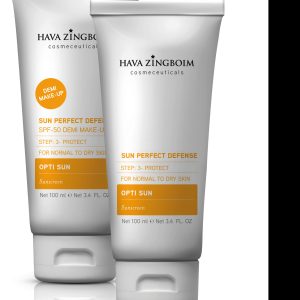 סאן פרפקט דיפנס דמי מייק אפ SPF 50 - לעור רגיל עד יבש מאוש